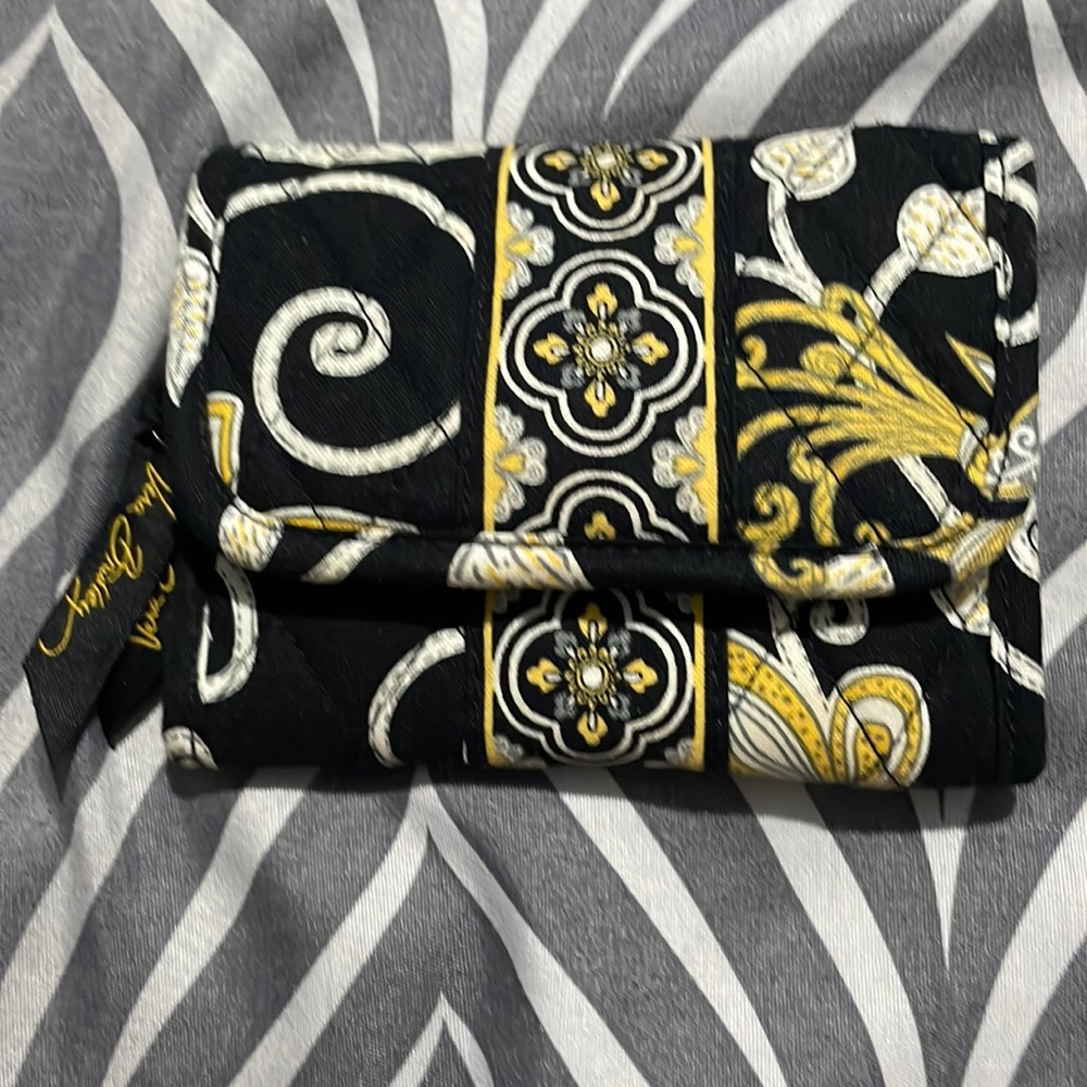 Vera Bradley Yellow Bird Pattern Trifold Quilted Wallet